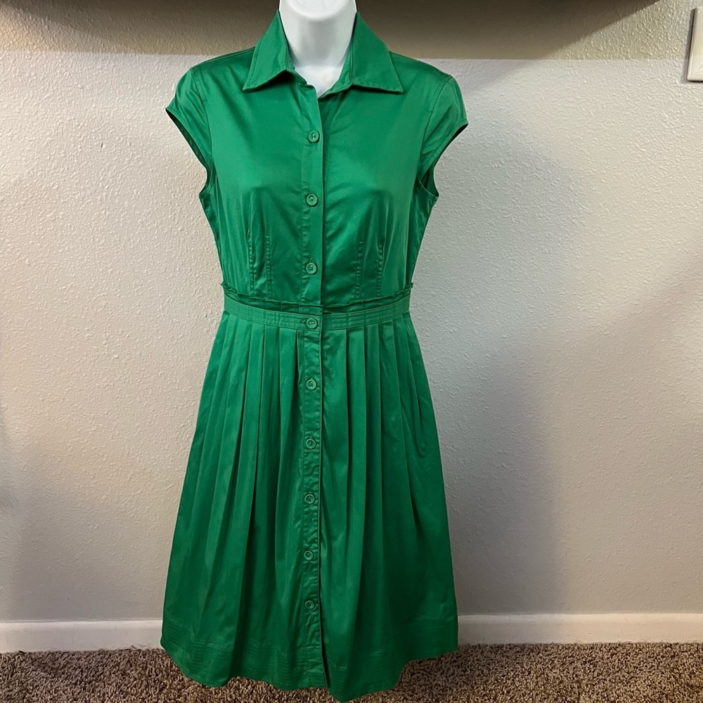 London Times Kelly Green Fit N Flare Dress